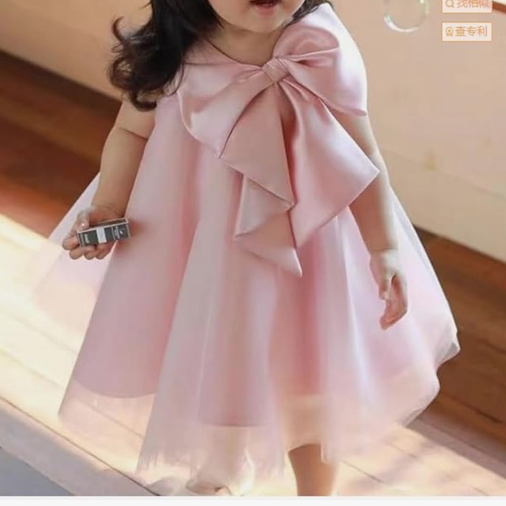 NWOT ~ BURGUNDY RED LARGE BOW FANCY DRESS ~ Sz 4 Child - Picture 6 of 10